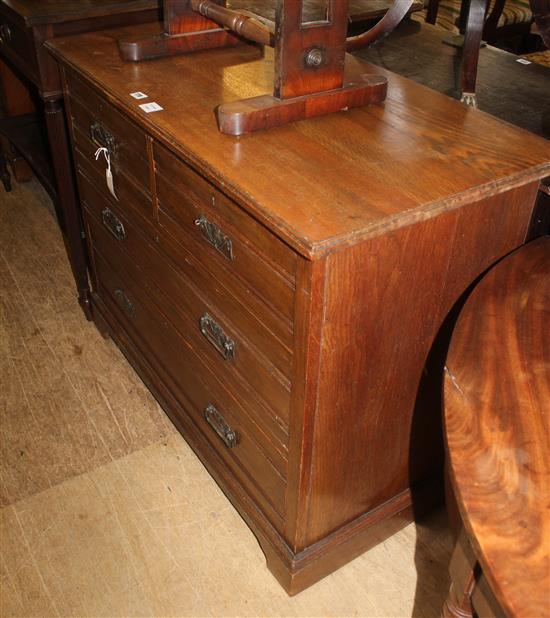 Edwardian oak chest of drawers(-)